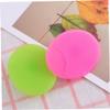 Beavorty 2pcs Silicone Face Brush Small Non Slip Handheld Facial Cleansing Pads for Women and Boy Girl Gentle Exfoliating Massager in Grass Green Rose Red view 3