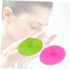 Beavorty 2pcs Silicone Face Brush Small Non Slip Handheld Facial Cleansing Pads for Women and Boy Girl Gentle Exfoliating Massager in Grass Green Rose Red view 4
