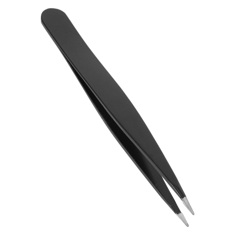 Beatifufu Stainless Steel Eyebrow Precision Tweezers Sharp Point for Facial and Ingrown Hair Removal Durable Thick Black Grooming Tool for Men and Women Salon Quality Accurate Hair Plucking