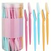 Professional Eyebrow Razor Set, Pink Blue Yellow, Precision Blade, 15 Pack, 5.79 Inch Length, Facial Hair Trimming Tools view 1