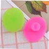 BIUDECO 2pcs Silicone Face Brush with Non Slip Handle Mild Exfoliating Facial Scrubber Pads for All Skin Types Handheld Face Massager in Small Grass Green Rose Red view 2