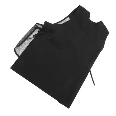Ipetboom Neck Sleeveless Apron with Mesh Back for Salon Hairdressers Protective Workwear with Front Pockets Stylish Hair Stylist Vest for Professional Hair Cutting and Color Styling