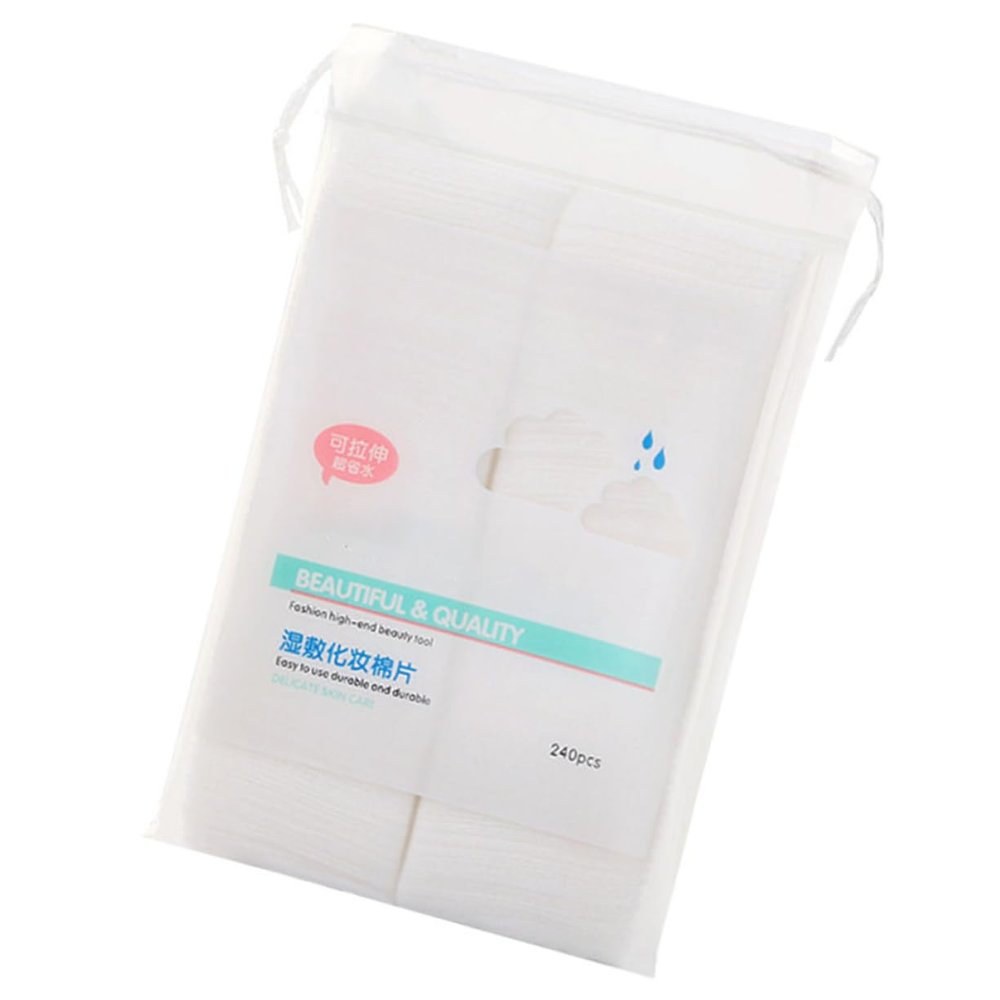 Beavorty 240 Pcs Stretchable Non Woven Cotton Makeup Pads Disposable Facial Puff for Women Elastic Wet Application Remover Pads for Toner Skincare and Makeup Removal