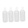 PRETYZOOM 4PCS Transparent Empty Pump Bottles for Lotion Shampoo Liquid Dispenser Travel Friendly Lightweight Pet Containers with Random Silver Ring White Pumps view 1