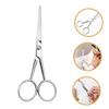 Healeved Slip Stainless Steel Beard Scissors with Toothed Precision Blades Durable Grooming Tool for Mens Mustache and Eyebrow Trimming Stylish Silver Finish for Accurate Facial Hair view 2