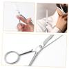 DECHOUS Stainless Steel Skid Mustache Scissors with Toothed Blades for Precise Beard Grooming Ergonomic Facial Hair Trimming Tool for Men view 3