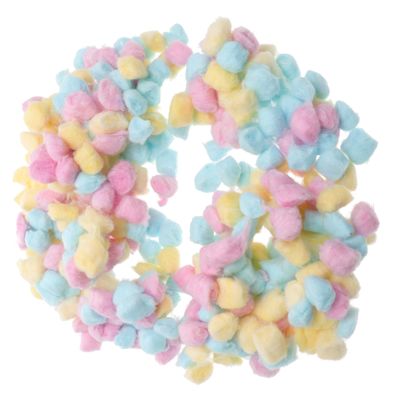 FOMIYES Colored Cotton Balls for Newborn Face Washing Small Soft Cotton Balls in Pink Yellow Blue Gentle Absorbent for Makeup Removal Care Pet Nest Use