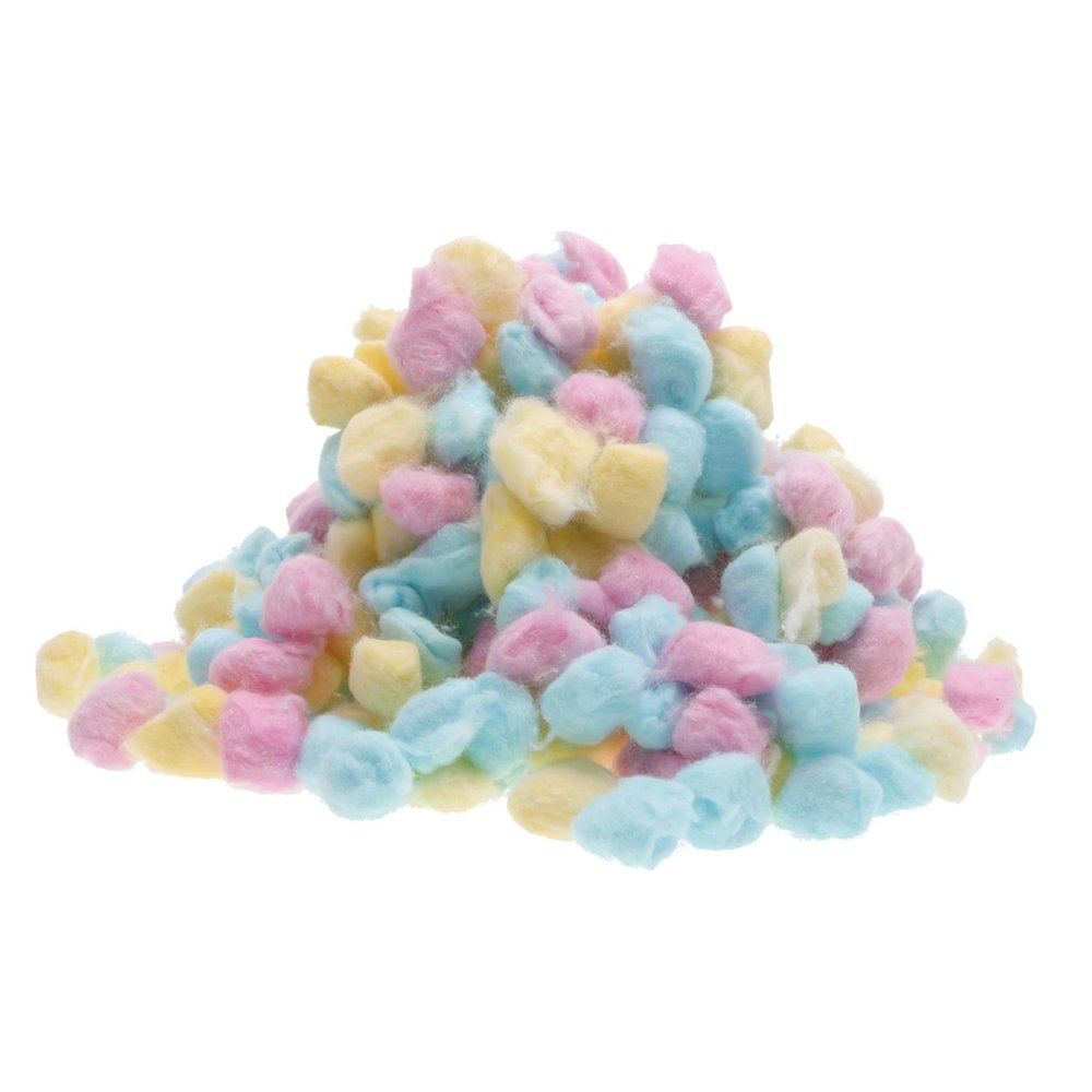 VICASKY Cotton Balls Small Face Washing Cotton Balls for Newborns Soft Lightweight Multipurpose for Makeup Removal Pet Nest and Crafts Assorted Pink Yellow Blue