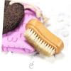 COOLHIYA 3Pcs Double Sided Nail Brushes with Natural Wooden Handle Sturdy Bristles for Manicure and Pedicure Nail Cleaning view 4