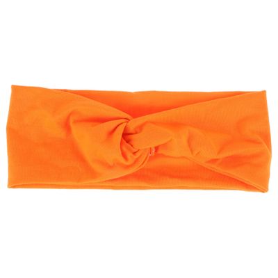 SHERCHPRY Elastic Soft Turban Head Wrap for Women Breathable Lightweight Hair Band with Knot Twist Sweat Absorbing Orange Cloth Headband for Party Dancing and Daily Styling