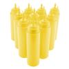 10 - Pack 720ml Plastic Condiment Bottle Set | Narrow Nozzle for Oil/Vinegar/Cream | Leak - Proof Squeeze Containers with Detachable Lids | Safe PE Material (Yellow) view 1
