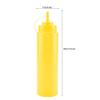 10 - Pack 720ml Plastic Condiment Bottle Set | Narrow Nozzle for Oil/Vinegar/Cream | Leak - Proof Squeeze Containers with Detachable Lids | Safe PE Material (Yellow) view 2