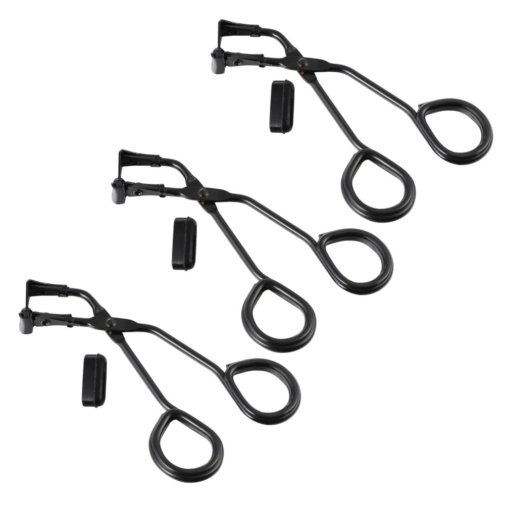 Healeved 3 Sets Eyelash Curlers with Refill Silicone Pads Durable and Silicone Lash Clamp Makeup Tool Portable Lightweight for Travel and Daily Use