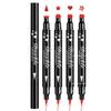 4PCS Red Eyeliner Pen Set, Eyeliner Stamp, Double-headed Red Liquid Eye liner Pencil for Women Eye&Lip Liner Professional Waterproof Halloween Makeup, Star,Triangle,Flower,Heart view 1