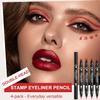4PCS Red Eyeliner Pen Set, Eyeliner Stamp, Double-headed Red Liquid Eye liner Pencil for Women Eye&Lip Liner Professional Waterproof Halloween Makeup, Star,Triangle,Flower,Heart view 2