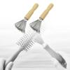 2Pcs Hair Brush Cleaner Tool with Ergonomic Wooden Handle and Metal Wire Rake for Pick Cleaning view 4
