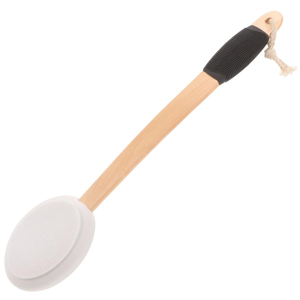Anneome Long Handle Bath Brush for Gentle Exfoliating and Deep Skin Massage Ergonomic Back Scrubber for Hard to Reach Areas Non Slip Grip Bathroom Shower Brush for Elderly and Daily Use