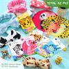32 Pcs Animal Face Masks Skincare for Girls Women with Bow Makeup Headband Animal Character Spa Sheet Facial Mask for All Skin Types Christmas Stocking Stuffers Girls Night Birthday Party Gifts view 3