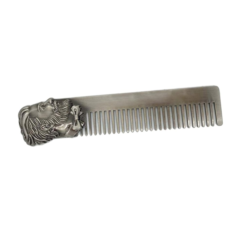 HONMEET Vintage Stainless Steel Beard Comb for Men Static and Rust Resistant Mini Mustache Pocket Comb Durable Grooming Tool for Beard and Hair Care