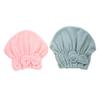 DEARMAMY 2pcs Coral Fleece Hair Drying Caps Absorbent Soft Bath Towels with Bow for Quick Drying Suitable for Curly Straight Frizzy Hair Durable Wraps to Protect From Heat Damage and view 1