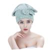 DEARMAMY 2pcs Coral Fleece Hair Drying Caps Absorbent Soft Bath Towels with Bow for Quick Drying Suitable for Curly Straight Frizzy Hair Durable Wraps to Protect From Heat Damage and view 2