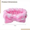 12 Pcs Adjustable Headbands, Soft Flannel Bow Hairbands For Women, Makeup, Skincare & Shower Care Wraps view 3