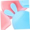 Healeved 4pcs Cartoon Silicone Face Scrubber Brush Soft Facial Cleansing Brush for Gentle Skin Massage and Deep Cleansing Durable Safe Material Random Color Rabbit Design view 3