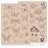 2PCS Double-Sided Tattoo Practice Skin with Pre-Printed Light Gray Stencil Designs 1.5mm Thick Silicone Pad for Fine Line & Tiny Tattoo Training (2PCS Pink Pad #17) view 3