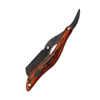 MUCKLILY Vintage Wooden Handle Folding Shaving Razor Holder for Beard and Mustache Lightweight Portable Grooming Tool for Men Multi Purpose Beard and Eyebrow Trimmer Stand Classic