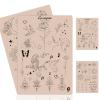2PCS Double-Sided Tattoo Practice Skin with Pre-Printed Light Gray Stencil Designs 1.5mm Thick Silicone Pad for Fine Line & Tiny Tattoo Training (2PCS Pink Pad #9) view 1