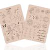 2PCS Double-Sided Tattoo Practice Skin with Pre-Printed Light Gray Stencil Designs 1.5mm Thick Silicone Pad for Fine Line & Tiny Tattoo Training (2PCS Pink Pad #9) view 2