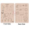 2PCS Double-Sided Tattoo Practice Skin with Pre-Printed Light Gray Stencil Designs 1.5mm Thick Silicone Pad for Fine Line & Tiny Tattoo Training (2PCS Pink Pad #9) view 3