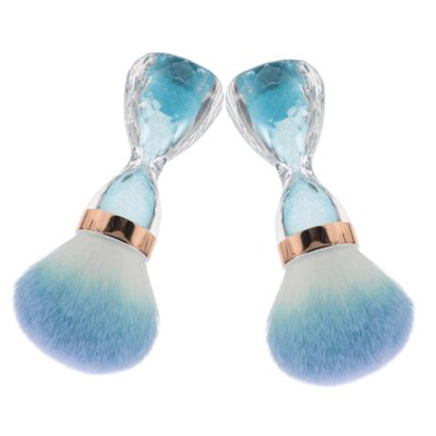 Happyyami 2pcs Nail Dust Brush Large Head Soft Bristles Nail Art Cleaner Makeup Cleaning Tool for Powder and Tint Application