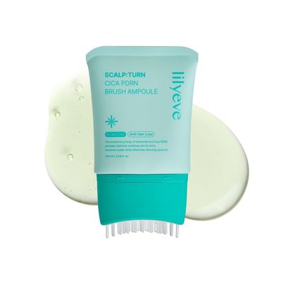 lilyeve SCALPTURN Cica PDRN Scalp Serum with Built-in Brush, PDRN to Strengthen Hair Roots, Itchy Scalp Relief, Dry Scalp Hydration - Korean Hair Care, 3.38 fl.oz