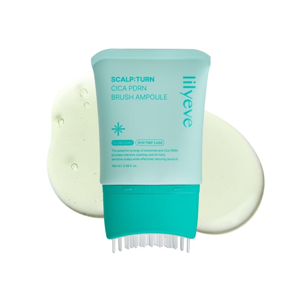 lilyeve SCALPTURN Cica PDRN Scalp Serum with Built-in Brush, PDRN to Strengthen Hair Roots, Itchy Scalp Relief, Dry Scalp Hydration - Korean Hair Care, 3.38 fl.oz