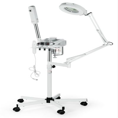 Facial Steamer with 3-in-1, Magnifying Lamp, Rolling Stand for Spa Beauty Facial Care