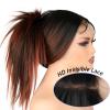 13x4 HD Synthetic Lace Front Wig Ombre Reddish Brown Wig with Black Root 26 Inch Long Straight Heat Resistant Fiber Pre-Plucked Glueless Wig with Baby Hair Beginner Friendly Synthetic Wig for Women view 3