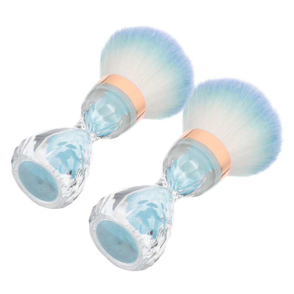BEBEMOKO 2pcs Soft Nail Art Dust Brushes for Acrylic Nails Powder Remover Hand Fingernail Detail Brush for Gentle Cleaning and Makeup Tools
