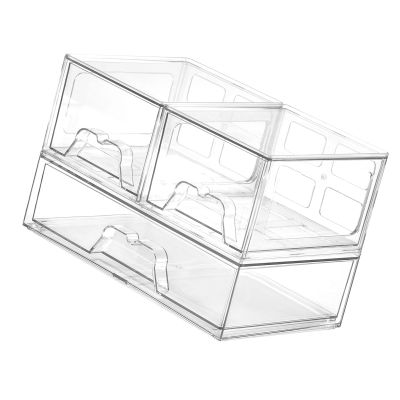 3 Piece Dustproof Vanity Organizer Set Transparent Desktop Makeup Drawer Organiser Stackable Multifunctional Space Saving for Bathroom Countertop