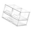 3 Piece Dustproof Vanity Organizer Set Transparent Desktop Makeup Drawer Organiser Stackable Multifunctional Space Saving for Bathroom Countertop view 1