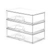 3 Piece Dustproof Vanity Organizer Set Transparent Desktop Makeup Drawer Organiser Stackable Multifunctional Space Saving for Bathroom Countertop view 4