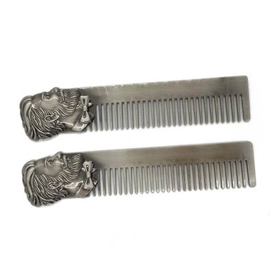 DECHOUS Vintage Stainless Steel Beard Comb for Men Static Rustproof Mini Mustache Pocket Comb Durable Fine and Wide Tooth Grooming Tool for Hair and Facial Hair Care