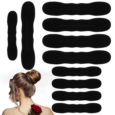 10 Pack Hair Bun Maker for Women - 5 Small & 5 Large Non-Slip Foam Sponge Bun Shapers for Easy Updos, Lazy Hair Curler Bun Clips, Reusable Magic Bun Curler for Long/Short/Thick/Thin Women Hair