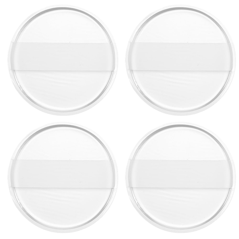 4Pcs Silicone Makeup Sponge, Clear Round Powder Puff Washable Makeup Applicator for Women Girls Non-Absorbent Cosmetic Beauty Sponge for Foundation, Concealer, Cream, Blush, Highlighter