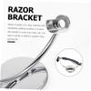 HOMOCONO Silver Razor Holder Stand for Mens Shaving Tools with Nonslip Base Practical Bathroom Organizer for Razor and Brush Smooth Design view 4