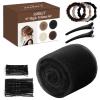 70 * 5"Updo Hair Hair Bumps, Volume Insert Kit Accessories with 20 Bobby Pins, 20 U-Shape Pins, 2 Duckbill Clips, 3 Hair Ties Ponytail Volumizer For Bun, Wedding, Party (Black) view 1