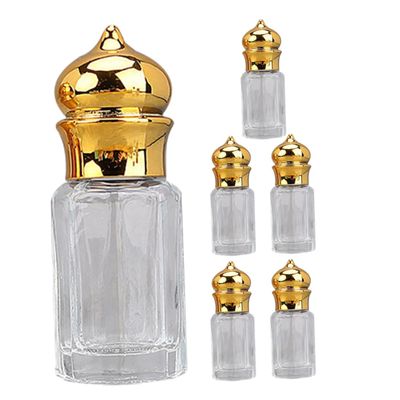 MUSISALY 6Pcs Glass Roller Perfume Bottles Leakproof Roll Essential Oil Containers Portable Octagonal Empty Liquid Bottles for Travel and Aromatherapy