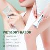 Bikini Trimmer for Women, 3-in-1 Electric Razors for Women, Waterproof Bikini Shaver Replaceable Facial, Body Trimmer for Pubic Hair, Painless Razor for Hair Trimmer Gifts for Her, Mint Green view 3