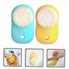 VALICLUD 2pcs Double Sided Facial Brush for Deep Cleansing and Pore Unclogging Portable Silicone Face Cleaning Tool for Women Lightweight Exfoliator for Smooth Skin Travel Friendly in Lemon view 2