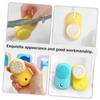 COSMEVIVI 2pcs Dual Sided Silicone Facial Cleansing Brush for Daily Use Portable Lightweight Face Washing Tool with Soft Massage Surface Gentle Exfoliator for Sensitive Skin in Lemon Yellow view 4